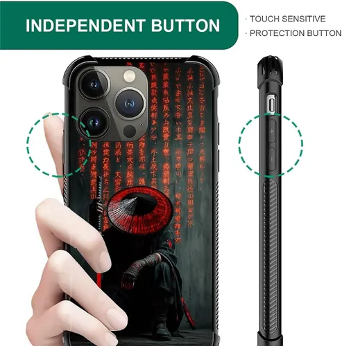 Vista 3 de Funda compatible con iPhone 12 Pro Max, patrón Samurai para niños y hombres, funda antiarañazos a prueba de golpes para iPhone 12 Pro Max de 6.7