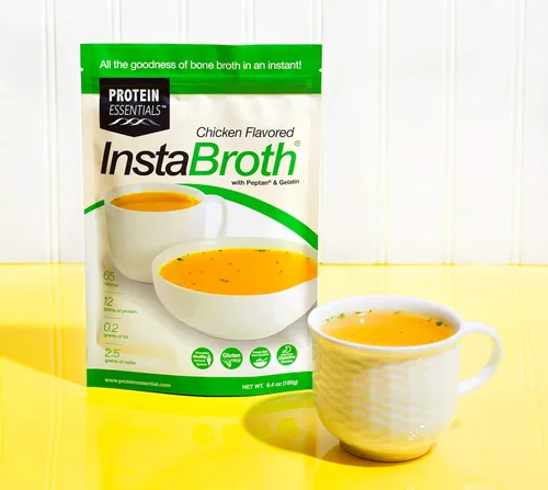 Vista 3 de InstaBroth, caldo de hueso en polvo con pasto, colágeno criado en pastos y gelatina, 0.4 onzas de proteína (6.4 onzas) (sabor a pollo)