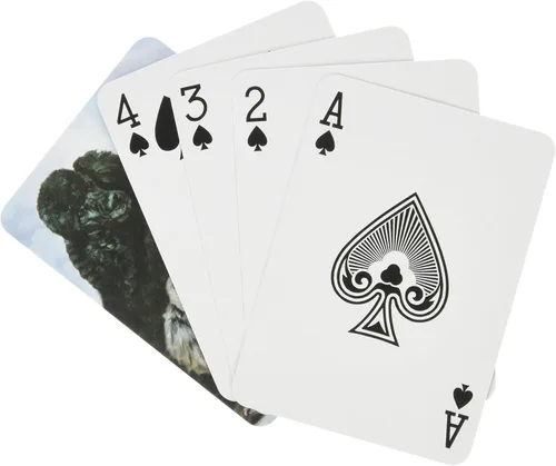 Vista 2 de Mejores amigos jugando a las cartas, de Ruth Maystead - Caniche