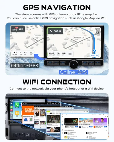 Vista 5 de [4G+128G+8Core] para radio de coche Ford F150 2009-2014, pantalla táctil IPS de 10.1 pulgadas estéreo de coche con Carplay inalámbrico/Android Auto