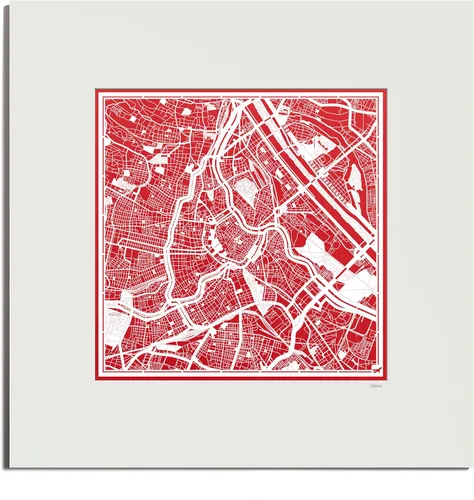 Vista 75 de O3 Design Studio Mapa de corte de papel de París, color negro mate, 20 x 20 pulgadas, arte en papel