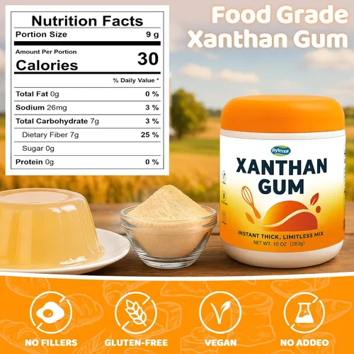Vista 2 de Goma de xantano de 10 onzas, sin dieta cetogénica y gluten, 100% natural para hornear