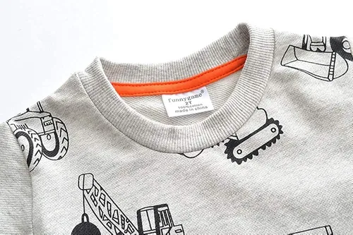 Vista 2 de Sudaderas para niños pequeños, de algodón, de manga larga, cuello redondo, sin botones, con estampado de dibujos animados, 2-7T