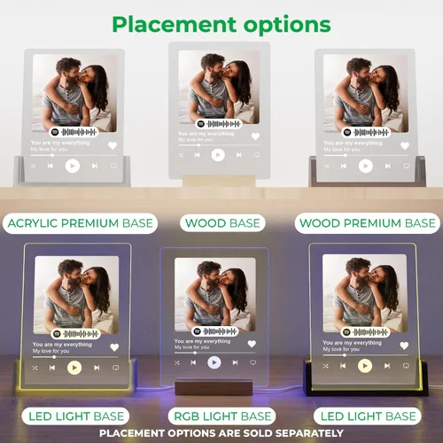 Vista 4 de EGD Placa de acrílico personalizada de Spotify para novio y novia, elige tu foto favorita y canción para regalos únicos para mamá papá, regalos