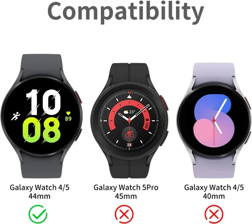 Vista 7 de Funda de lujo con correa diseñada para Samsung Galaxy Watch 6/5/4 de 1.732 pulgadas, resistente funda protectora militar de metal con correa táctica