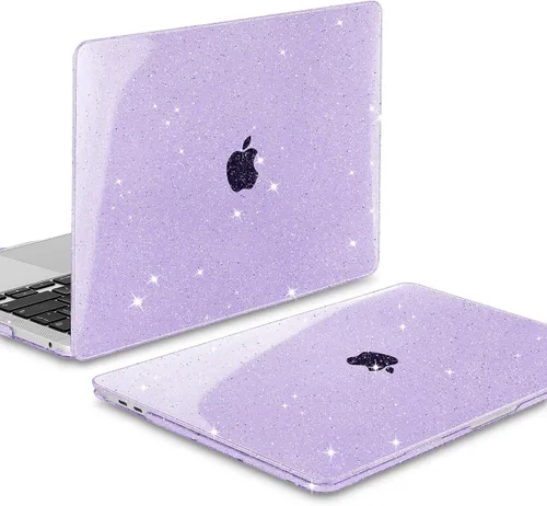 Vista 4 de Mektron Funda con purpurina para MacBook Pro 2020 de 13 pulgadas A2338 M2 compatible con versión 2021 2022 M1 A2289 A2251, cubierta rígida
