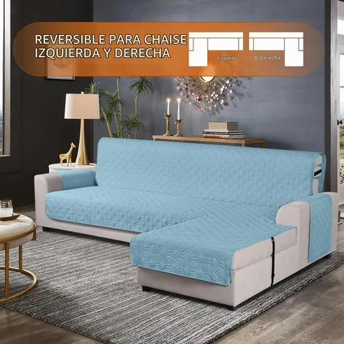 Vista 2 de VANSOFY Fundas de Sofá Seccional Mejoradas 100% Impermeables en Forma de L Funda Reversible para Chaise Lounge Funda Protectora de Sofá Seccional