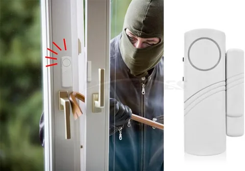 Vista 7 de Sistema de alarma de seguridad para el hogar, kit de bricolaje, sensor magnético, protector de guardián, alarma antirrobo de seguridad de vibración
