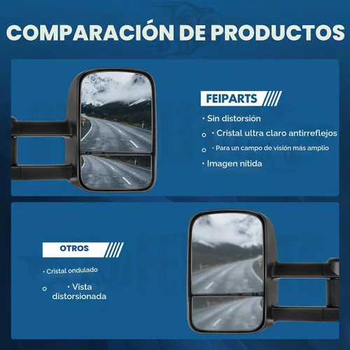 Vista 3 de Espejos de remolque Compatibles con Ford F150 1997-2003, cabina estándar y extendida (no para modelos de 4 puertas), espejos de remolque izquierdo