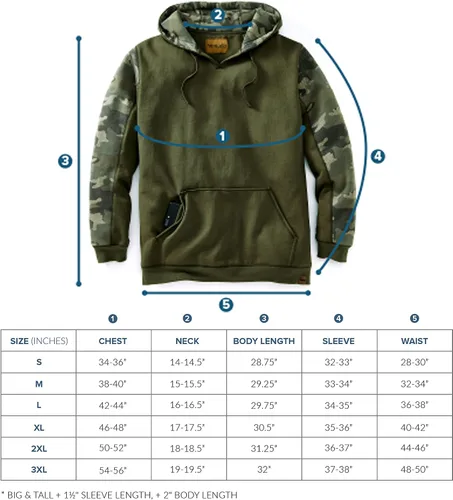 Vista 6 de Venado Sudadera con capucha de camuflaje pesada para hombre, bolsillo de seguridad oculto Apertura de cuello en V