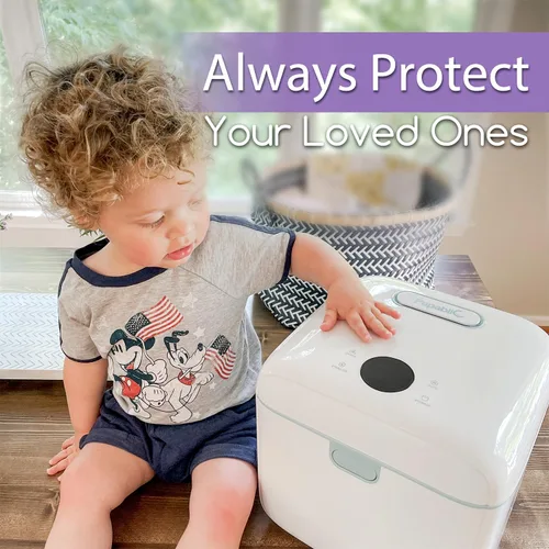 Vista 7 de Papablic Desinfectante de luz UV 4 en 1 Esterilizador UV y secadora Pro Caja de esterilizador UV con lámparas UV-C dobles para bebés y toda