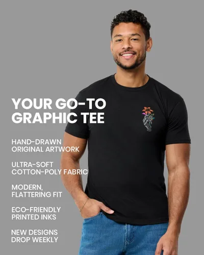 Vista 4 de INTO THE AM - Camisetas gráficas para hombre, frescas, ligeras, entalladas, diseño estampado de naturaleza, talla S a 4XL