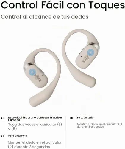 Vista 9 de SHOKZ OpenFit - Auriculares True Wireless Bluetooth de Oreja Abierta con Micrófono, Auriculares con Ganchos para los Oídos, Resistente al Sudor