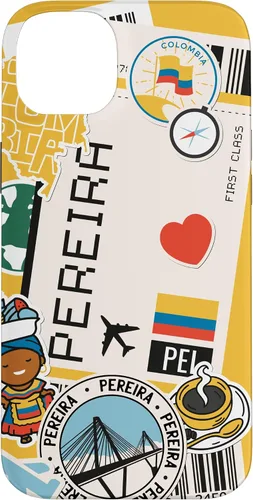 Vista 15 de Flight Boarding Pass Tag Label to Destination Pereira Case for iPhone 16