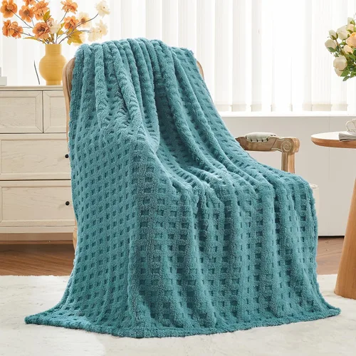 Vista 437 de NEWCOSPLAY Manta súper suave de franela sedosa de alta calidad con diseño de punto gofre 3D, ligera, para uso en todas las estaciones