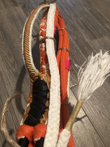 Vista 6 de EPT Bull Ropes Bull Rope Orange & White Poly Pro 9x7 RH 3/4" x 3/4' Soft - Cuerda de montar 16