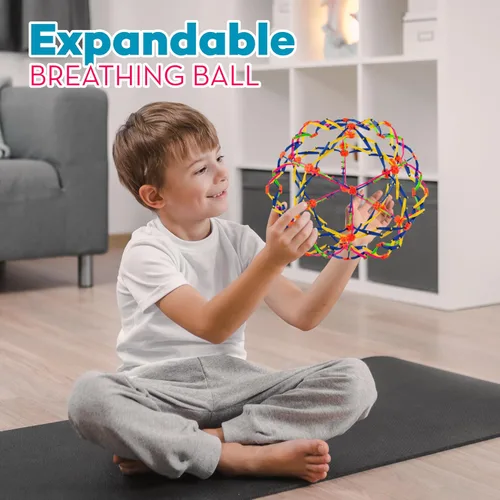 Vista 8 de 4E's Novelty Esfera de bola de respiración expandible (paquete de 4) juguete para niños para aliviar el estrés, juguetes para ansiedad, yoga