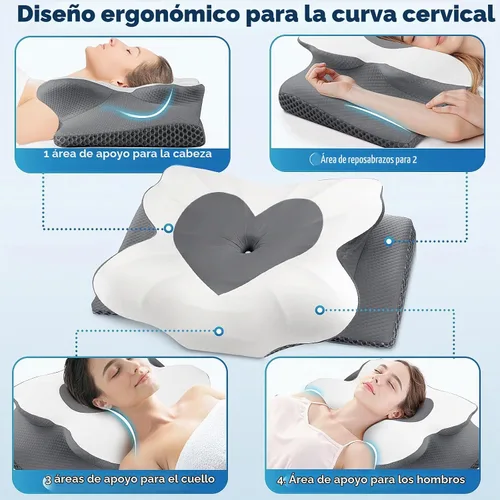Vista 4 de CushZone Almohada cervical para el cuello, almohadas de espuma viscoelástica para dormir, almohada de hombro para personas que duermen de lado
