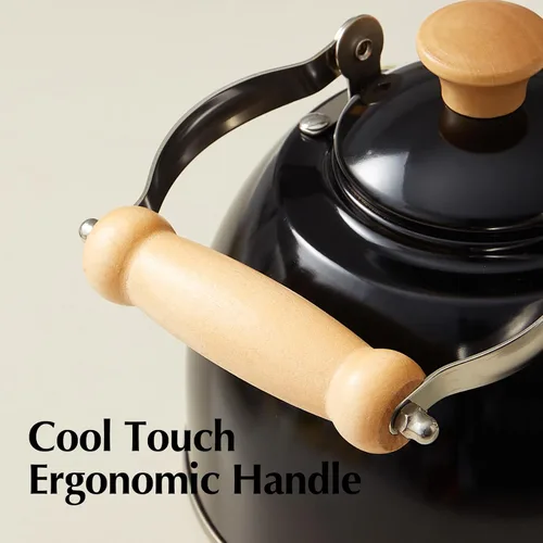 Vista 7 de ROCKURWOK - Tetera de estufa, tetera con mango ergonómico de tacto frío, tetera de acero inoxidable de grado alimenticio, tetera de estufa, tetera