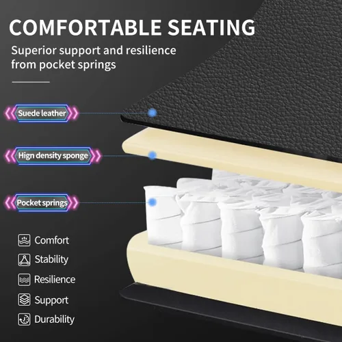 Vista 6 de Sillas de juego para adultos altos y niños, soporte lumbar, luces LED, respaldo alto, silla de computadora reclinable con reposacabezas
