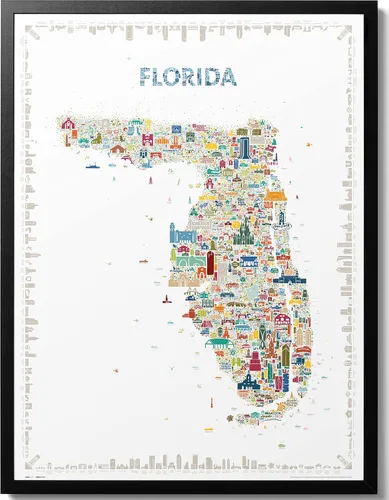 Vista 15 de Alfalfa NY - Arte de pared icónico de Florida, 18 x 24 pulgadas, sin marco, impresión artística retro brillante y colorida del estado del sol