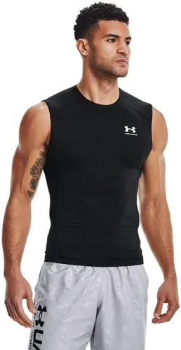Vista 19 de Under Armour - Camiseta de compresión HeatGear sin mangas para hombre Negro (001)/Blanco