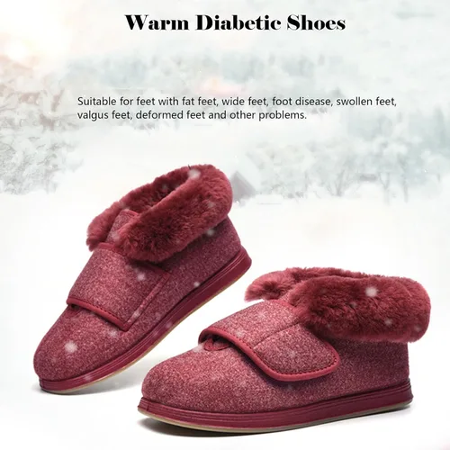 Vista 2 de RsFiL Men's Diabetic Shoes Wide Width Shoes,Winter Warm Diabetic Shoes for Men Women Extra Wide Width Thermal Shoes for Edema and Swollen Feet