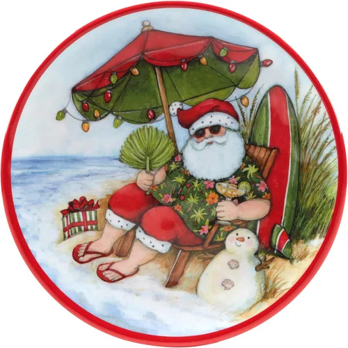 Vista 2 de Certified International Santa's Wish - Platos de ensalada/postre de melamina de 9 pulgadas, juego de 6, multicolor, medianos