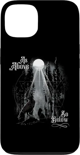 Vista 7 de Funda para iPhone 16 para hombre como arriba tan abajo Wiccan Pagan Tree of Life Crow Cat Case