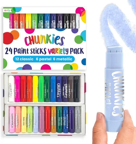 Vista 13 de Ooly Chunkies - 6 barras de pintura sin desorden para niños, palitos de pintura de témpera de colores seguros para niños, sin ensuciar, suministros
