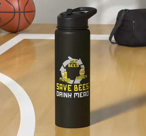 Vista 7 de Bees Honey Mead - Mead Making Brew Mead Stainless Steel Insulated Water Bottle