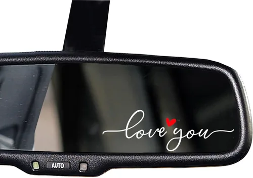 Vista 6 de 2 calcomanías con el texto “Buckle Up” para espejo retrovisor, calcomanía de vinilo divertida y bonita para el auto
