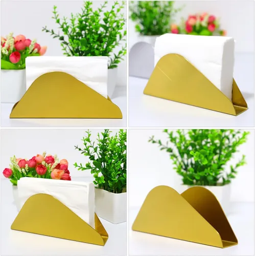 Vista 5 de Vertical Stainless Steel Napkin Holder Gold Freestanding Tissue Dispenser Sturdy Napkin Storage Rack for Restaurant Table and Home Kitchen Use