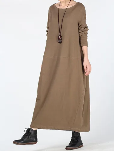 Vista 5 de Mordenmiss Vestido tipo suéter de punto para mujer, manga larga, holgado, sin botones