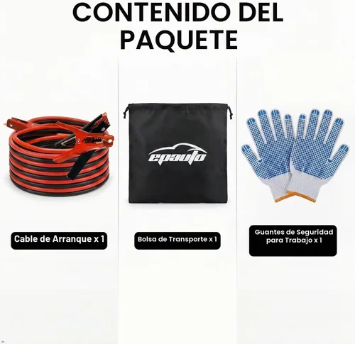 Vista 5 de EPAuto Cables de puente resistentes de calibre 6 x 16 pies Kit de refuerzo