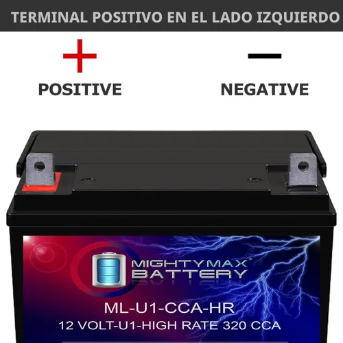Vista 5 de Mighty Max Battery Batería ML-U1-CCAHR 12V 320CCA para cortacésped JohnDeere X320 300CCA