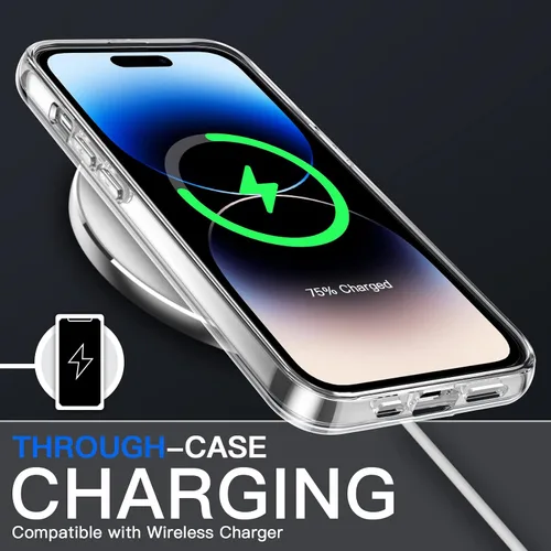 Vista 7 de JETech Funda 5 en 1 para iPhone 14 Pro Max, antiamarilleo, transparente 2 protectores de pantalla de vidrio templado, 2 protectores de lente