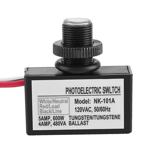 Vista 6 de Interruptor fotoeléctrico, 120VAC Sensor de luz Control automático encendido apagado interruptor fotoeléctrico para accesorios de iluminación