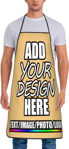 Vista 29 de Delantal personalizado personalizado para añadir nombre, foto, texto, logotipo, cocina ajustable para cocinero para hombres y mujeres