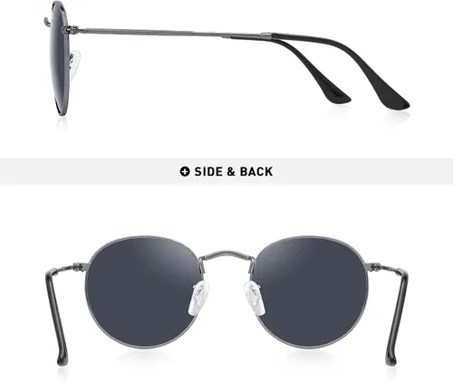Vista 4 de Gafas de sol polarizadas redondas clásicas para mujeres y hombres vintage retro gafas de sol