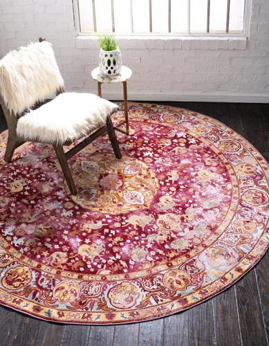 Vista 14 de Unique Loom Austin Collection Botanical, Medallion, Vintage Alfombra de área 4' 0" x 6' 0", Beige/Azul
