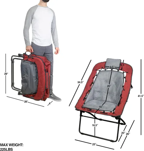Vista 3 de Zenithen Silla elástica rectangular portátil plegable y duradera para interiores y exteriores, para juegos, camping, dormitorios y dormitorios