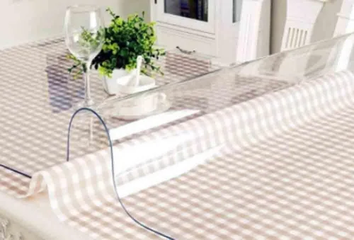 Vista 2 de DARKAL Protector de escritorio transparente, protector de mesa transparente, almohadilla de escritorio rectangular de vinilo, cubierta de mesa
