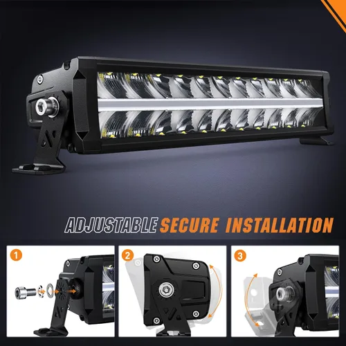 Vista 7 de Nilight Barra de Luz LED con DRL Ámbar de 16 Pulgadas 120W Luz Todoterreno Anti-Deslumbrante Combo Inundación Punto LED Luz de Conducción IP68
