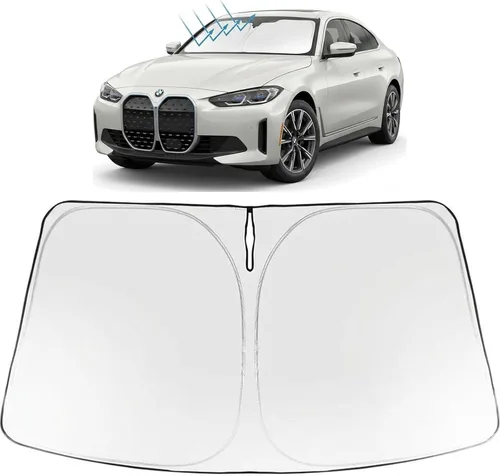 Vista 166 de Proadsy Parasol para parabrisas Rivian R1S 2022-2025 2026 de 4 capas plegable, protector de parasol frontal que bloquea los rayos UV, mantiene