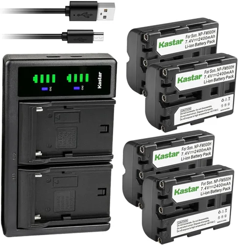 Vista 7 de Kastar LTD2 - Cargador de batería USB para Sony NP-FM500 NP-FM500H, cargador BC-VM10 AC-SQ950, Sony DSLR-A100, A200, A300, A350, DSLR-A450