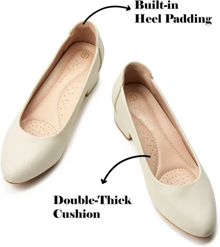 Vista 4 de Womens Black Silver White Pumps for Women 1.4 Inch Shoes for Women Low Heel Closed Toe Dress Shoes for Women Comfortable Dressy Low Heel