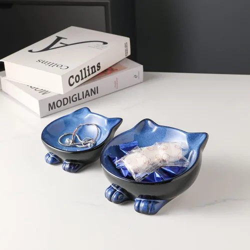 Vista 8 de Nihow Ceramic Basic Cat Bowls: cuenco para gatos de 5 pulgadas para alimentos y agua Food Grade Cat Dish for Small-Sized Cat - Microwave &