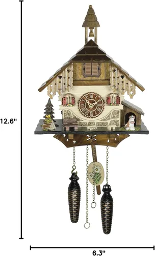 Vista 2 de Trenkle Reloj de cuco de cuarzo Casa de la Selva Negra con Música TU 4236 QM
