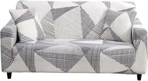 Vista 28 de HOOBUY Funda de sofá estampada, Funda elástica para sillón, funda de sofá biplaza con patrones para sillón con cojines de 2 plazas, Juego de sofá Bd